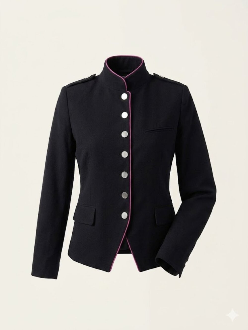 Shanghai Tang Deep Navy Suede Cotton Cashmere Blend Jacket , Size US 10 - Picture 5 of 17